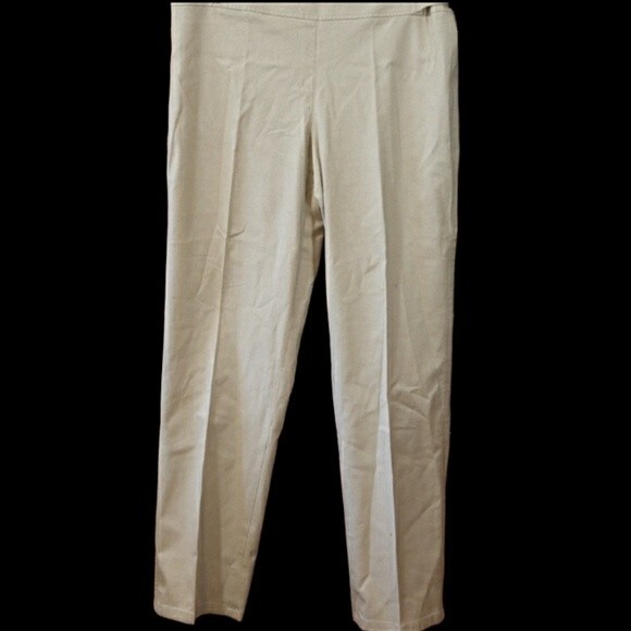 Vintage Jaeger Tan Flat Front Pants Cotton Great Britain 14 - Picture 1 of 12